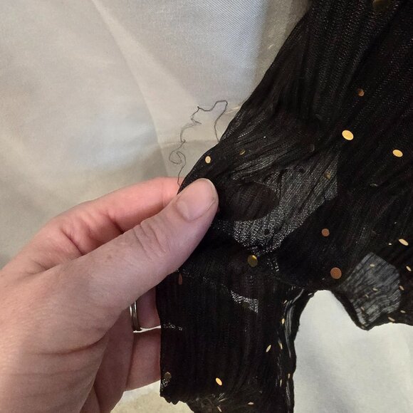 Baltic Born Dress Black With Gold Sparkles Size XL Slit Matching Belt Maxi - Picture 15 of 16